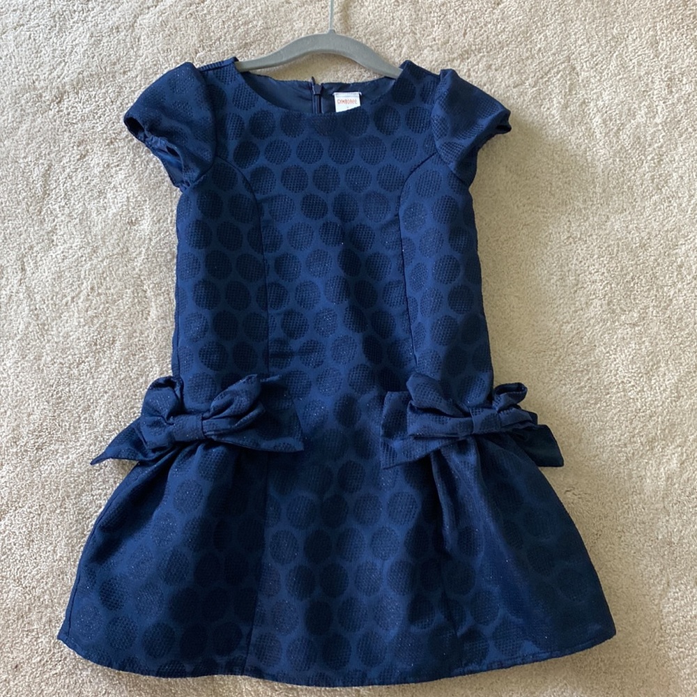 Gymboree Navy Sparkle Dot Bow Dress